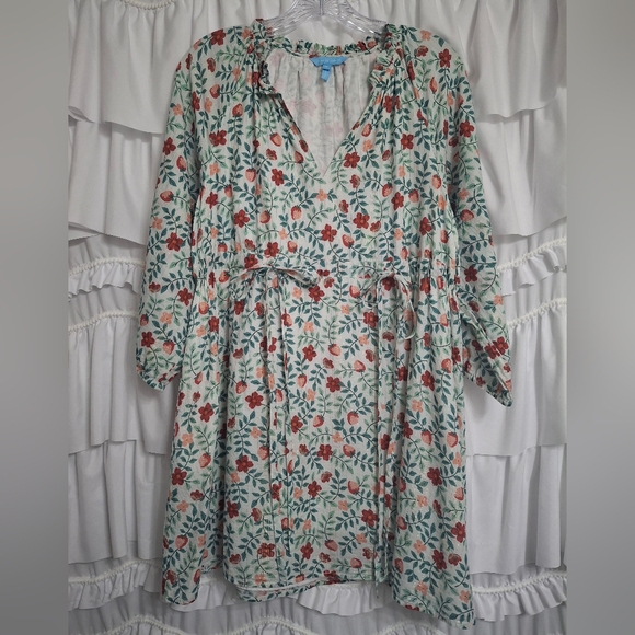 Draper James Kellie Babydoll Dress In Strawberry Fields Size M - Picture 3 of 8